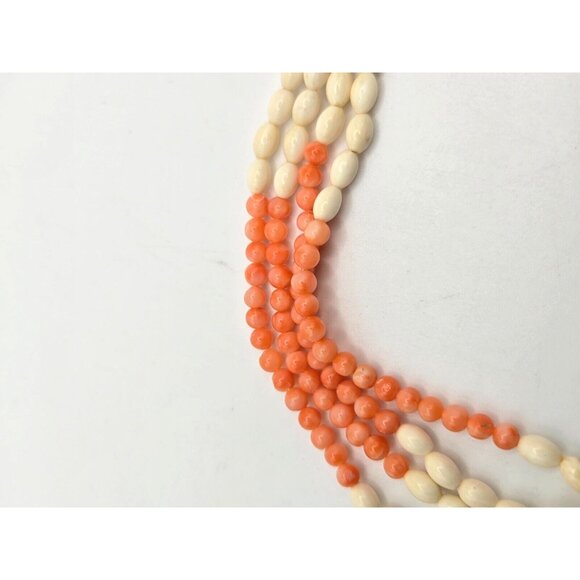 Deco 20's Twisted Pearl Beads of Red Agate, Amethyst, Blue Chancery and bone 17" - Picture 4 of 7